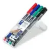 Staedtler Lumocolor 317 Pack de 4 Rotuladores Permanentes - Punta Media Redonda - Trazo 1mm Aprox - Capuchon con Clip - Secado R