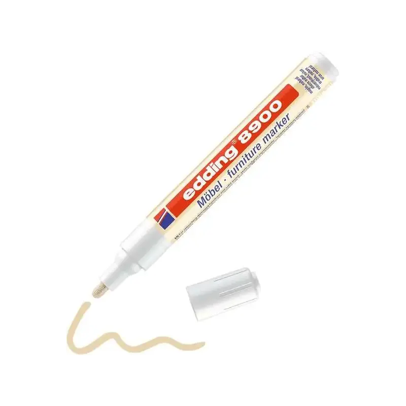 Edding 8900 Rotulador Permanente para Muebles - Punta Redonda 1.5-2mm - Resistente a la Luz - Secado Rapido - Color Arce Natural