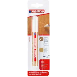 Edding 8900 Rotulador Permanente para Muebles - Punta Redonda 1.5-2mm - Resistente a la Luz - Secado Rapido - Color Roble Claro
