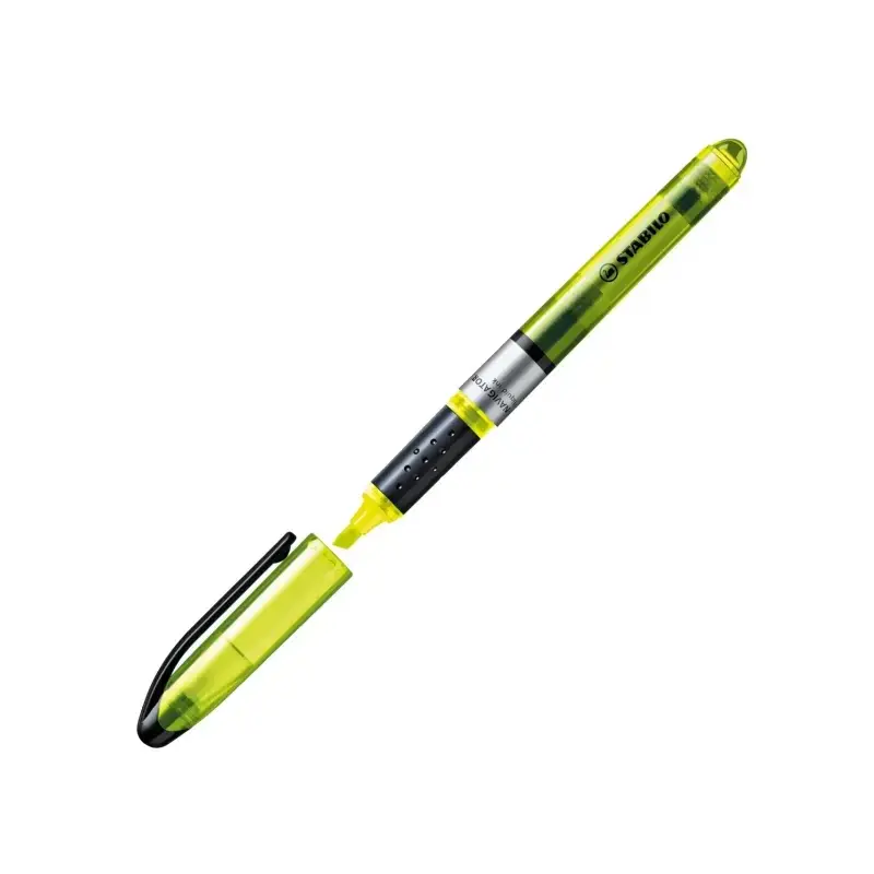 Stabilo Navigator Pack de 4 Marcadores Fluorescentes - Zona de Agarre - Diseño Delgado - Practico Clip para Llevar - Trazo entre