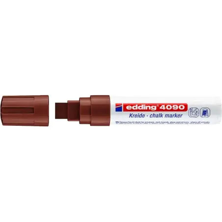 Edding 4090 Rotulador de Tiza Liquida - Punta Biselada - Trazo entre 4 y 15mm - Olor Neutro - Color Marron | Ahorro Imprimiendo
