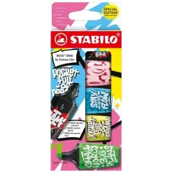 Stabilo Boss Mini by Snooze One Pack de 5 Mini Marcadores Fluorescentes - Trazo entre 2 y 5mm - Tinta con Base de Agua - Antisec