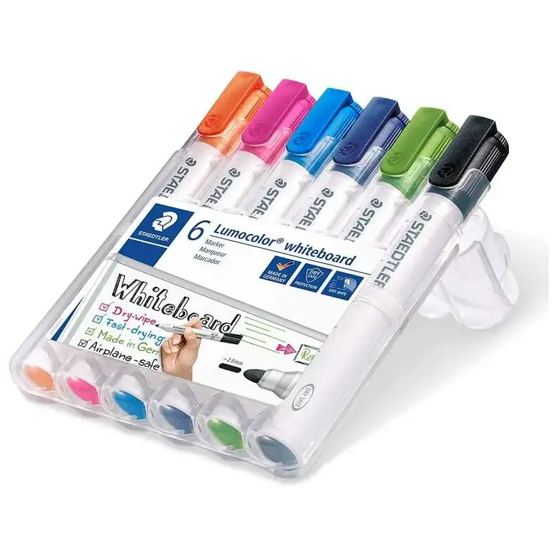 Staedtler Lumocolor 351 Pack de 6 Marcadores para Pizarra Blanca - Secado Rapido - Colores Surtidos | Ahorro Imprimiendo