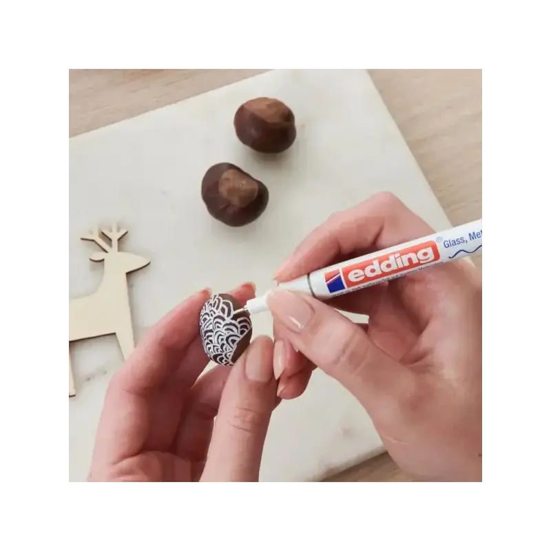 Edding 780 Pack de 3 Rotuladores Permanentes de Tinta Opaca - Punta Redonda - Trazo 0.8mm - Puntas de Recambio Disponibles - Sec