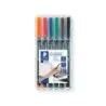 Staedtler Lumocolor 317 Pack de 6 Rotuladores Permanentes - Punta Media Redonda - Trazo 1mm Aprox - Capuchon con Clip - Secado R