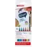 Edding 1340 Brush Pack de 6 Rotuladores - Punta Pincel Flexible - Trazo 1-3mm - Tinta con Base de Agua - Colores Oro, Rojo, Azul