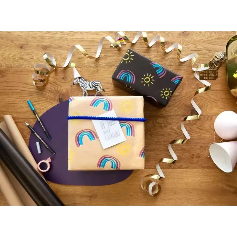 Edding 1340 Brush Pack de 6 Rotuladores - Punta Pincel Flexible - Trazo 1-3mm - Tinta con Base de Agua - Colores Oro, Rojo, Azul