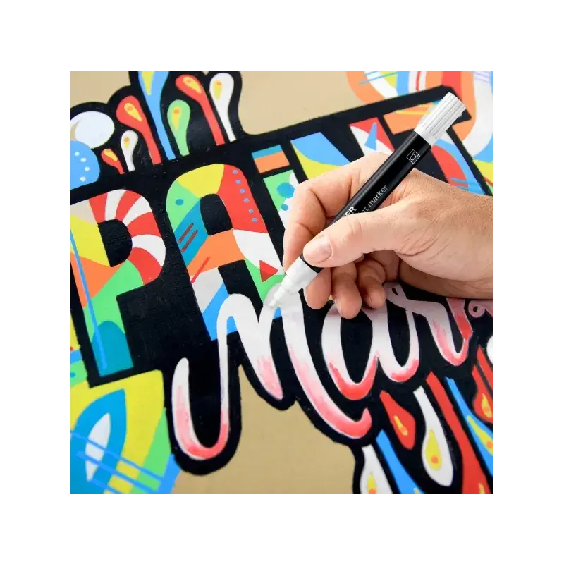 Staedtler Lumocolor 349 Pack con 4 Marcadores Acrilicos Permanentes - Trazo 2.4 mm aprox. - Tinta Base de Agua - Colores Surtido