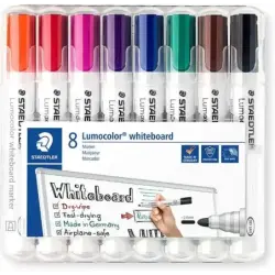 Staedtler Lumocolor 351 Pack de 8 Marcadores para Pizarra Blanca - Secado Rapido - Colores Surtidos | Ahorro Imprimiendo