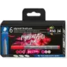 Staedtler 371 Pack de 6 Rotuladores Punta de Pincel Suave - Colores Vivos y Brillantes - No Amarillea con el Paso del Tiempo - N