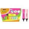 Bic Marking Highlighter Flat Pack de 8 Marcadores Fluorescentes - Punta Biselada - Trazo entre 1.20 y 4.60 mm - Tinta con Base d