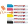 Edding 95 Pack de 6 Rotuladores para Cristal - Punta Redonda - Trazo 1.5-3mm - Colores Blanco, Amarillo, Negro, Naranja, Rosa y