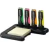 Stabilo Green Boss Set de Mesa de 4 Marcadores Fluorescentes 83% Plastico Reciclado + Bloc de Notas Adhesivas 100% Papel Recicla
