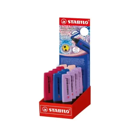 Stabilo Boss Naturecolors Wildflower Edition Expositor con 15 Marcadores - Trazo entre 2 y 5mm - Tinta con Base de Agua - Colore