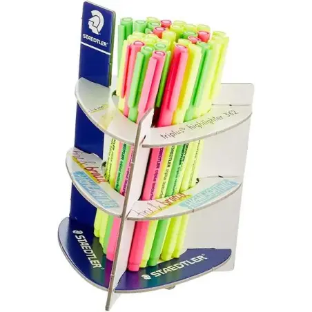 Staedtler Triplus Textsurfer 362 Expositor de 30 Marcadores Fluorescentes - Trazo 1 - 4mm Aprox - Tinta Base de Agua - Colores S