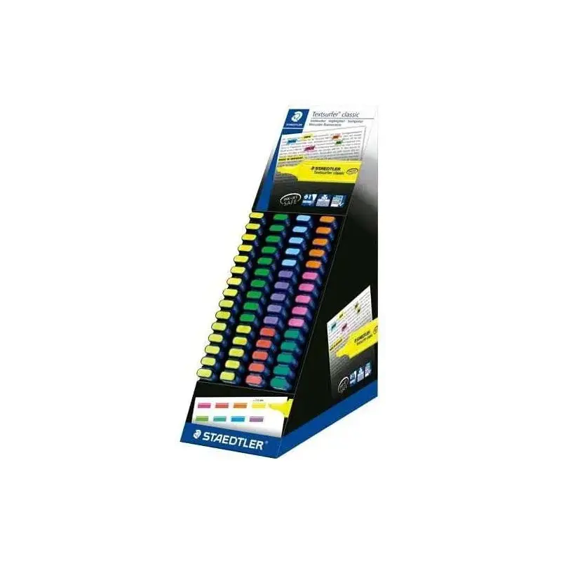 Staedtler Textsurfer Classic 364 Expositor de 60 Marcadores Fluorescentes - Punta Biselada 1 - 5 mm Aprox - Secado Rapido - Colo
