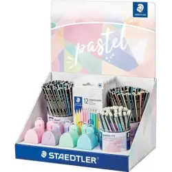 Staedtler Expositor con 182 Piezas Surtidas - Modelos Lapices Noris 118, Lapices Noris 119, Portaminas Graphite 777, Estuches 14