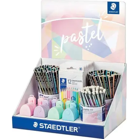 Staedtler Expositor con 182 Piezas Surtidas - Modelos Lapices Noris 118, Lapices Noris 119, Portaminas Graphite 777, Estuches 14