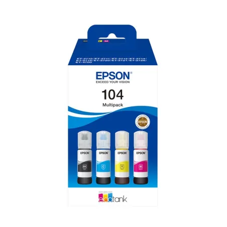 Pack 4 Epson 104 Botellas de Tinta Originales Ecotank | Ahorro Imprimiendo