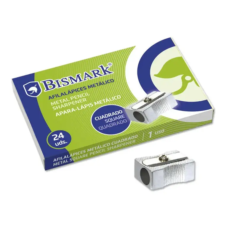 Bismark Afilalapiz Metalico para Lapices Normales - Color Acero | Ahorro Imprimiendo