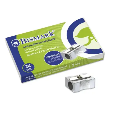 Bismark Afilalapiz Metalico para Lapices Normales - Color Acero | Ahorro Imprimiendo