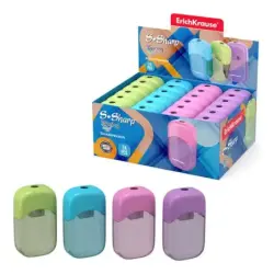 Erichkrause Sacapuntas S-Sharp con Contenedor - Diseño Ergonomico - Cuchilla de Acero Resistente - Color Surtido | Ahorro Imprim