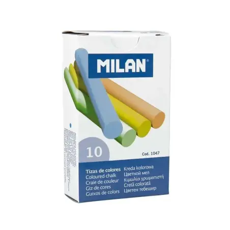 Milan Pack de 10 Tizas de Colores - Redondas - No Contienen Caseina - Colores Surtidos | Ahorro Imprimiendo