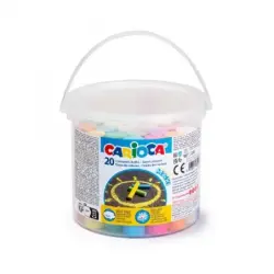 Carioca Pack de 20 Tizas Maxi Bote con Asa - sin Polvo - Colores Brillantes - Lavables - Faciles de Borrar - Color Varios | Ahor