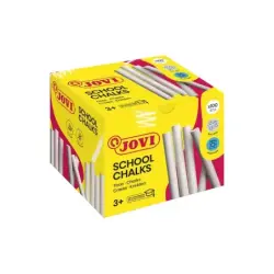 Jovi Classcolor Caja de 100 Tizas Antipolvo Blancas - Compactas - sin Polvo - Materias Primas Naturales - Trazos Nitidos - Facil