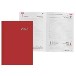 Ingraf Paris Agenda Anual - Dia Pagina - Viernes, Sabado y Domingo misma Pagina - Tamaño 15x21cm - Color Rojo | Ahorro Imprimien