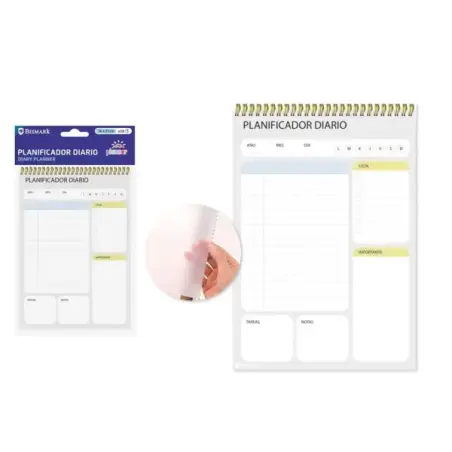 Ingraf Planificador Diario - Medidas 15x21cm - Espiral con Tapa de Polipropileno - 50 Hojas de 80grs | Ahorro Imprimiendo