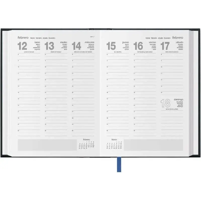 Dohe Segovia Agenda Anual - Semana Vista - Tamaño 14x20cm - Color Negro | Ahorro Imprimiendo