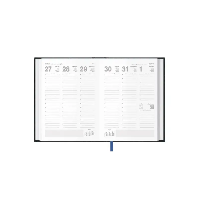 Dohe Segovia Agenda Anual Catalan - Semana Vista - Tamaño 14x20cm - Color Negro | Ahorro Imprimiendo