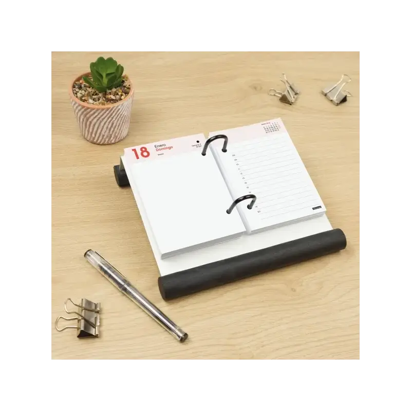 Finocam Taco de Sobremesa - Anual 2026 - 85x35x120mm - Sobremesa - Color Blanco y Rojo | Ahorro Imprimiendo