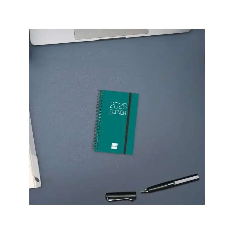 Finocam Opaque Agenda de Espiral en Catalan - Anual 2026 - Tapa Ligera - Cierre con Goma Elastica - Formato E3 - 85x14x127mm - S