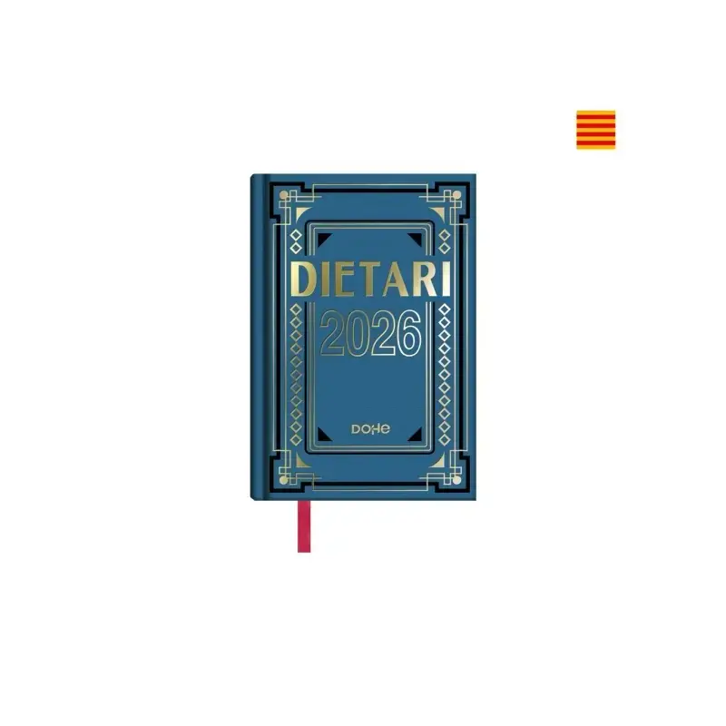 Dohe Dietario Anual Octavo en Catalan - Dia Pagina - Fabricado en Geltex con Carton Contracolado - Tamaño 11.5x16.6cm - Colores