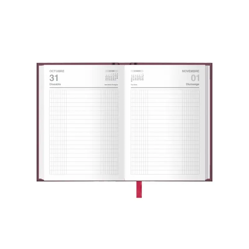 Dohe Dietario Anual Octavo en Catalan - Dia Pagina - Fabricado en Geltex con Carton Contracolado - Tamaño 11.5x16.6cm - Colores