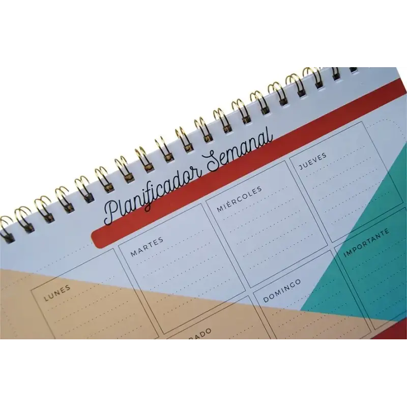 Ingraf Planificador Semanal A4 - Medidas 29x21cm - Espiral con Tapa de Polipropileno - 50 Hojas de 80grs | Ahorro Imprimiendo