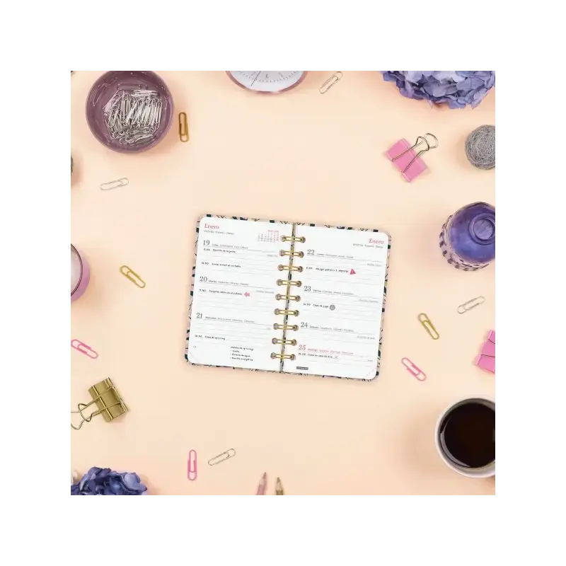 Finocam You Agenda de Espiral - Anual 2026 - Planificador - Cierre de Goma - Formato E3 - 93x19x135mm - Semana Vista Horizontal