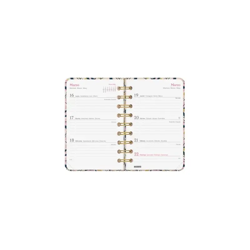 Finocam You Agenda de Espiral - Anual 2026 - Planificador - Cierre de Goma - Formato E3 - 93x19x135mm - Semana Vista Horizontal