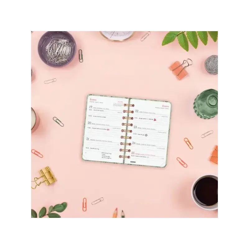 Finocam You Agenda de Espiral - Anual 2026 - Planificador - Cierre de Goma - Formato E3 - 93x19x135mm - Semana Vista Horizontal