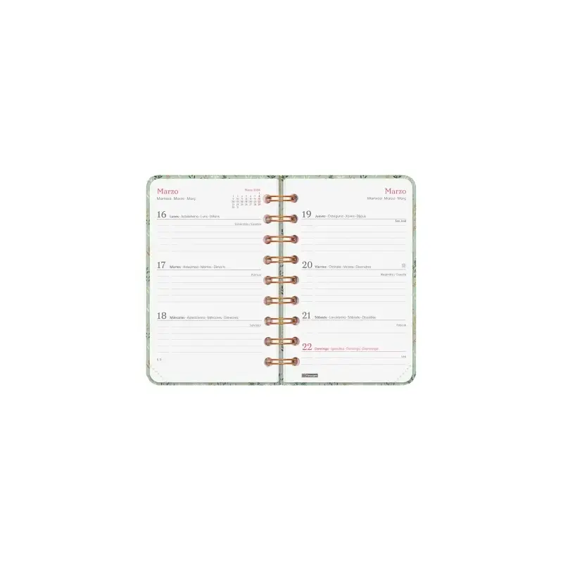 Finocam You Agenda de Espiral - Anual 2026 - Planificador - Cierre de Goma - Formato E3 - 93x19x135mm - Semana Vista Horizontal