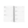 Finocam Opaque Agenda de Espiral - Anual 2026 - Tapa Ligera - Cierre con Goma Elastica - Formato E5 - 125x14x181mm - Semana Vist
