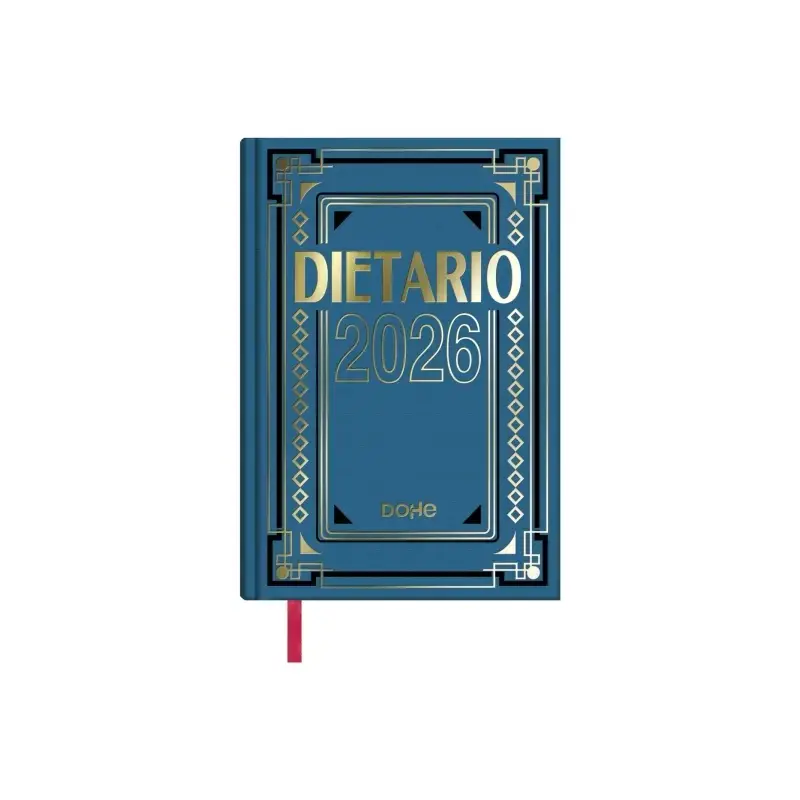 Dohe Dietario Anual Cuarto - Dia Pagina - Fabricado en Geltex con Carton Contracolado - Tamaño 15x21cm - Colores Surtidos Aleato