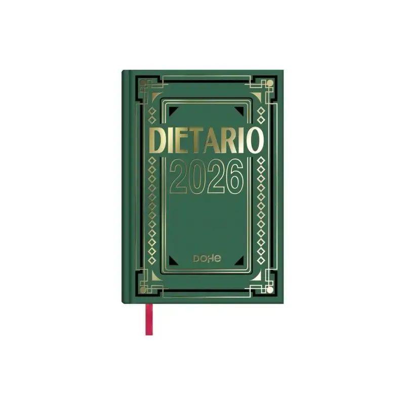 Dohe Dietario Anual Cuarto - Dia Pagina - Fabricado en Geltex con Carton Contracolado - Tamaño 15x21cm - Colores Surtidos Aleato