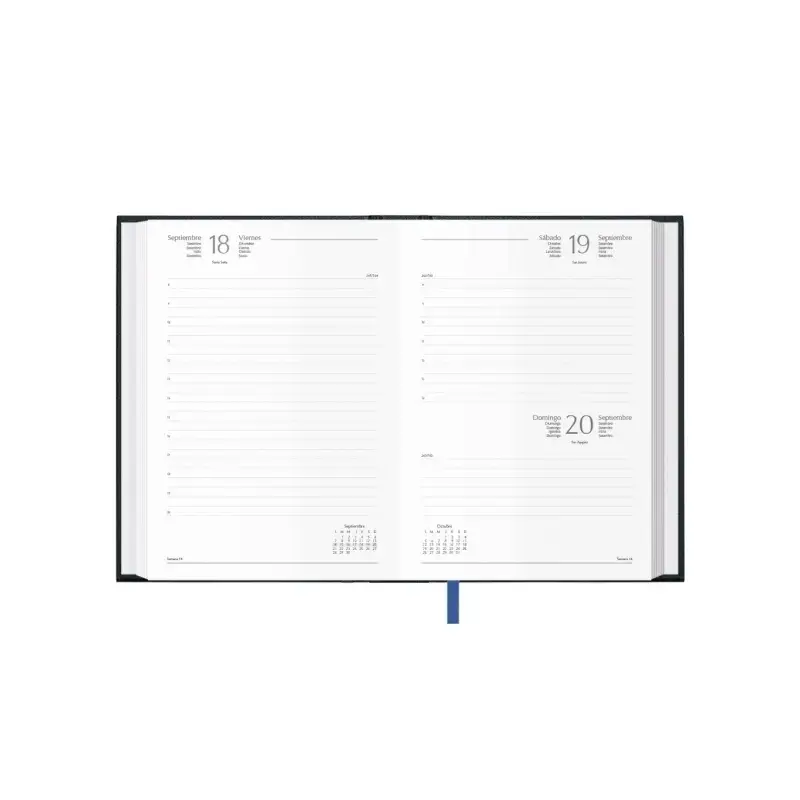 Dohe Segovia Agenda Anual - Dia Pagina - Sabado y Domingo misma Pagina - Tamaño 17x24cm - Color Negro | Ahorro Imprimiendo