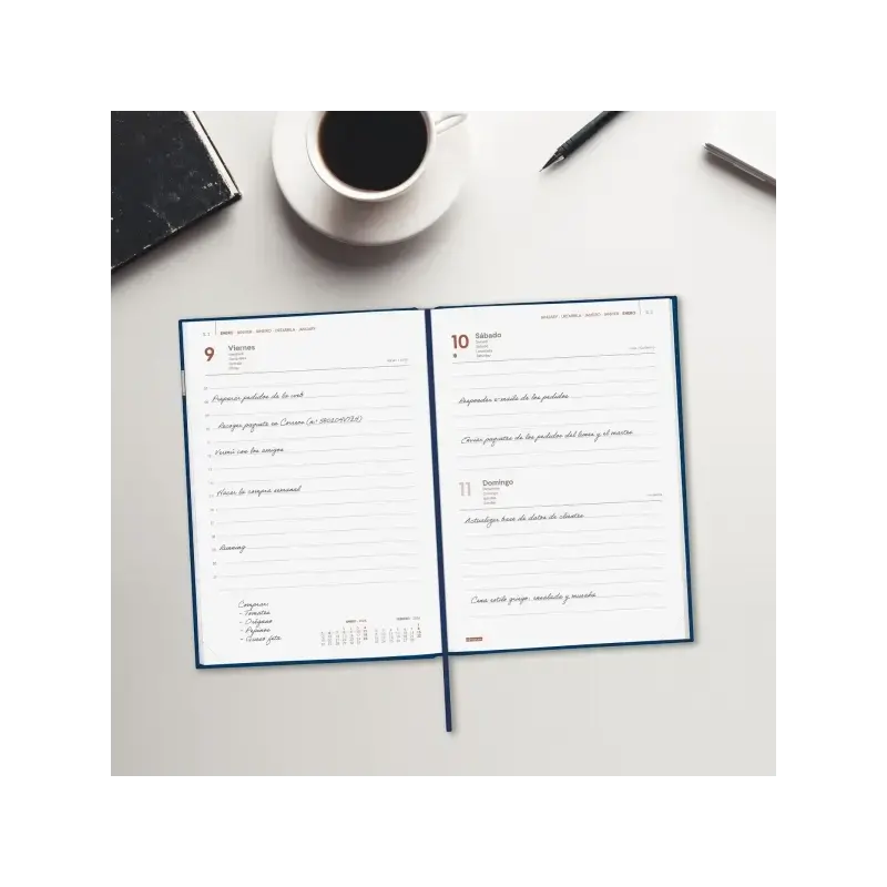Finocam Dynamic Porto Agenda - Anual 2026 - Sin Cierre - Formato Y10 - 145x23x210mm - 1 Dia por Pagina - Color Azul | Ahorro Imp