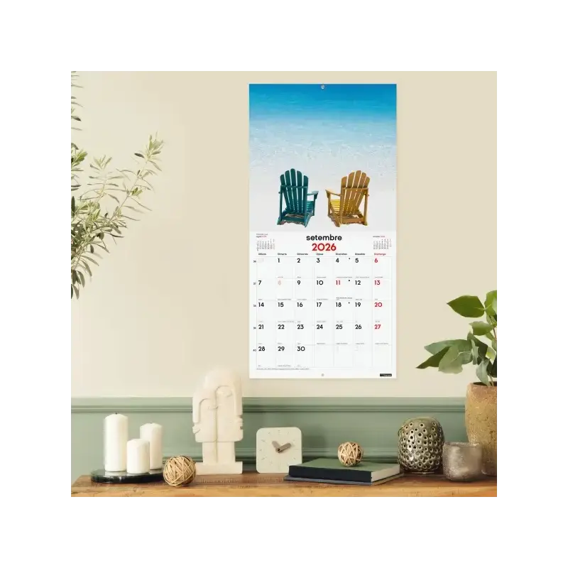 Finocam Calendario de Pared en Catalan - Anual 2026 - Imagenes Variadas - 300x300mm - Espacio para Escribir - Tematica de Paisaj