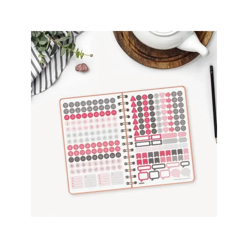 Finocam Alma Agenda - Anual 2026 - con Espiral - Formato E5 - 131x19x190mm - Semana Vista Horizontal - Color Coral | Ahorro Impr