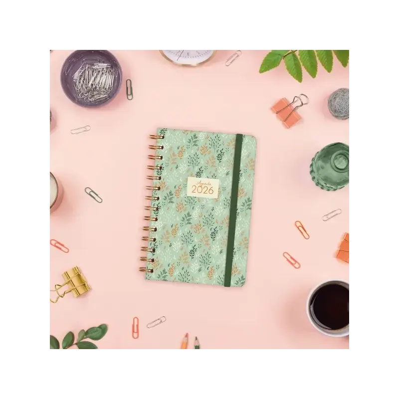 Finocam You Agenda de Espiral - Anual 2026 - Planificador - Cierre de Goma - Formato E5 - 131x19x190mm - Semana Vista Horizontal